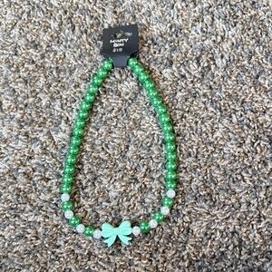 Minty Bow Girls Necklace